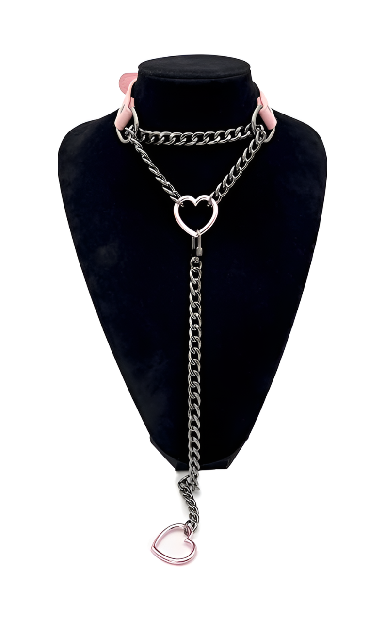 LoveChains™ - Kožený obojek s otočným zapínáním