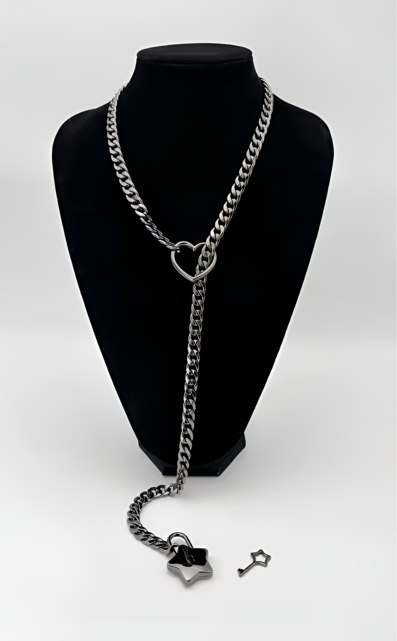 LoveChains™ - Zámek a Klíč ve Tvaru Srdce a Hvězdy