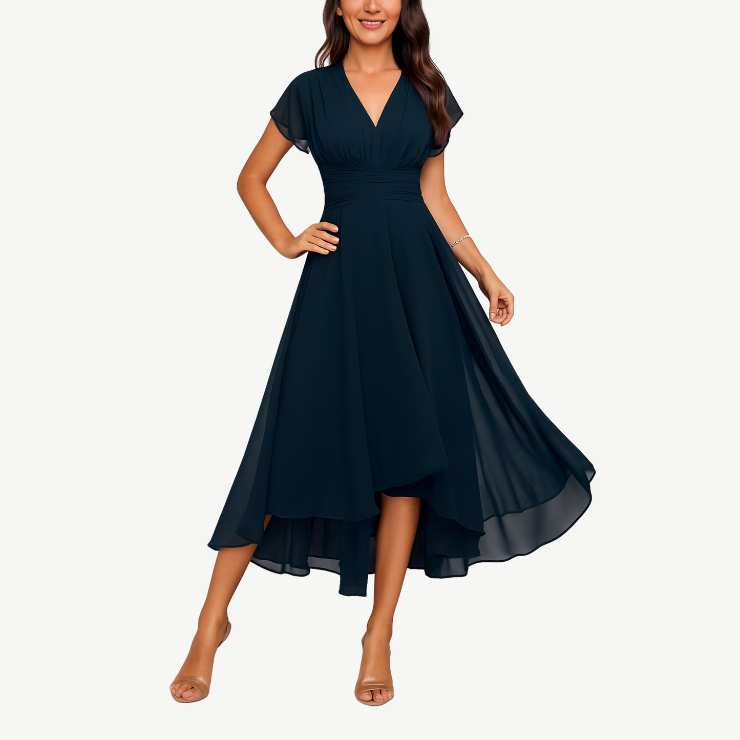 Julita | Plynulé večerní šaty s V-výstřihem