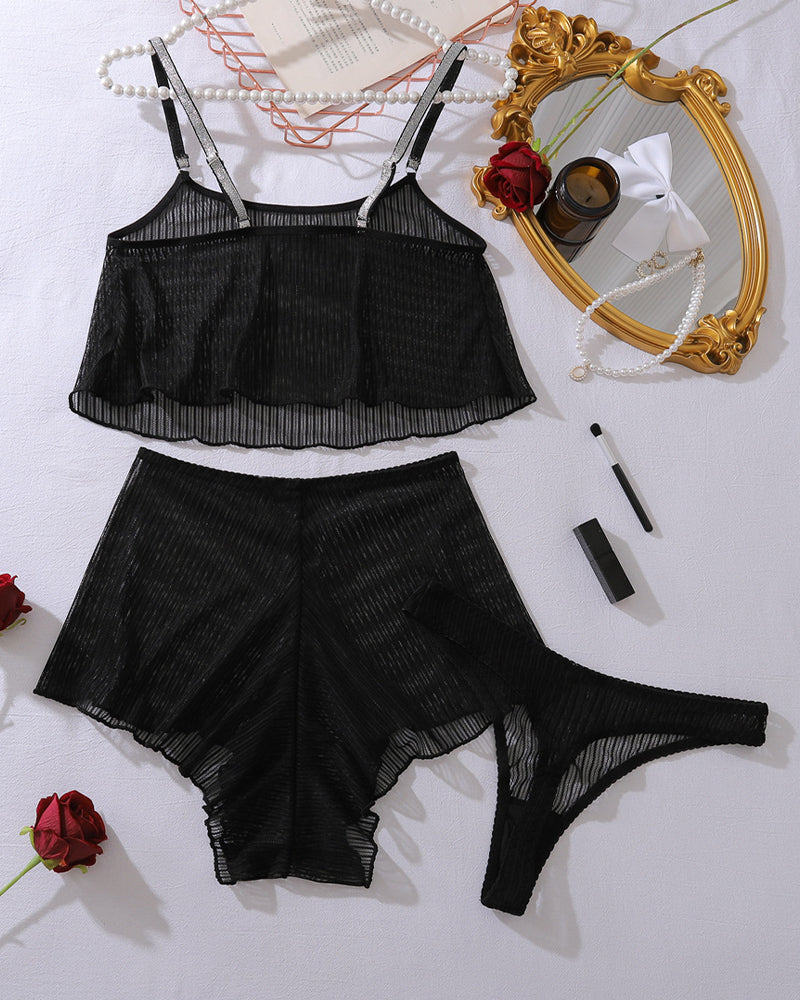 Manon™ | Průhledný top a krátké pyžamo