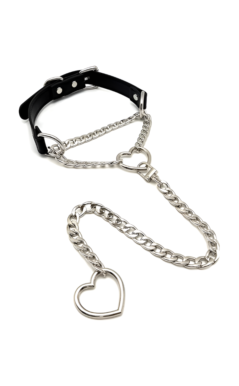 LoveChains™ - Kožený obojek s otočným zapínáním