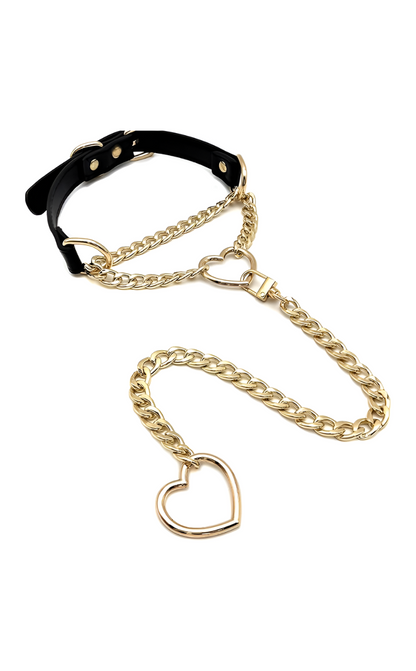 LoveChains™ - Kožený obojek s otočným zapínáním