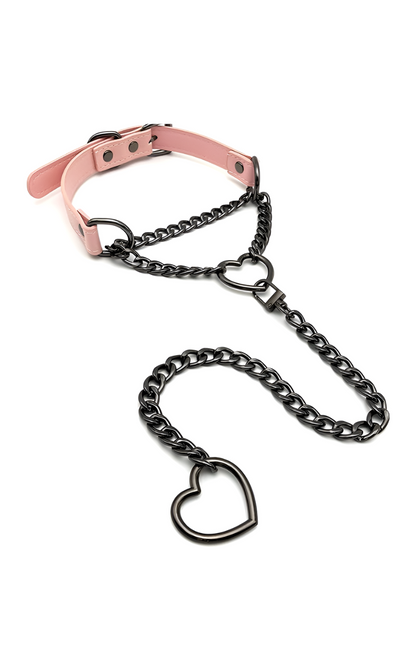 LoveChains™ - Kožený obojek s otočným zapínáním