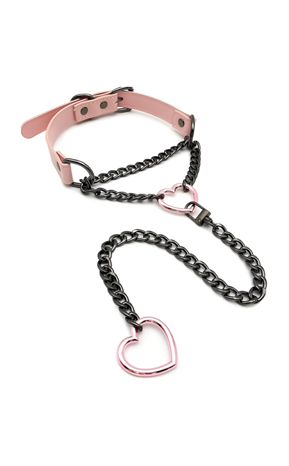 LoveChains™ - Kožený obojek s otočným zapínáním