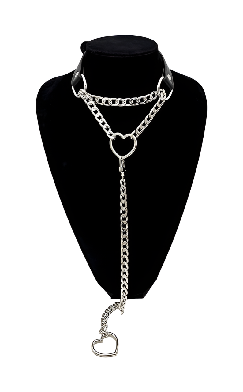 LoveChains™ - Kožený obojek s otočným zapínáním