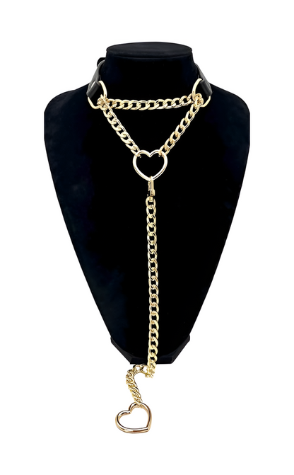 LoveChains™ - Kožený obojek s otočným zapínáním