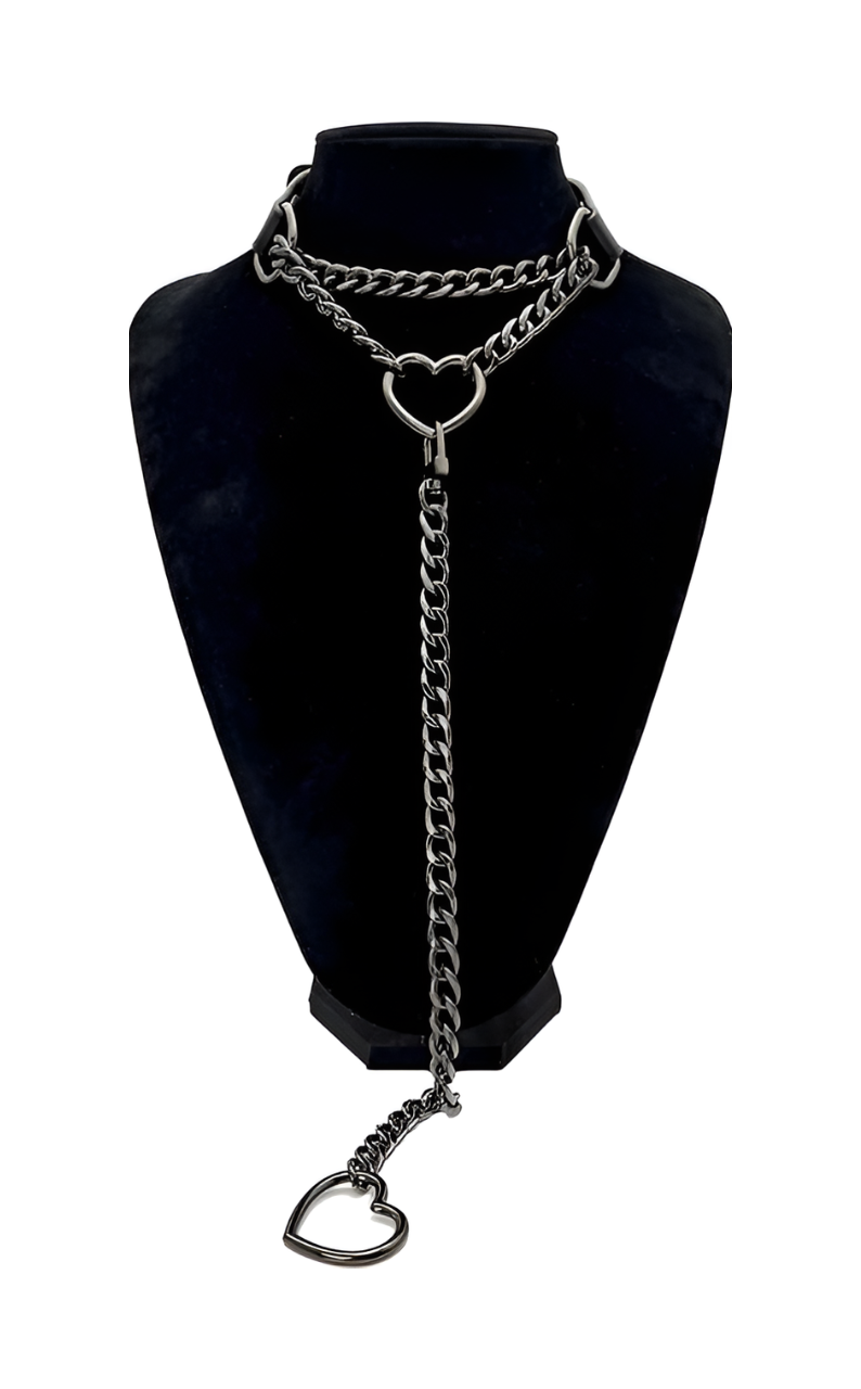 LoveChains™ - Kožený obojek s otočným zapínáním