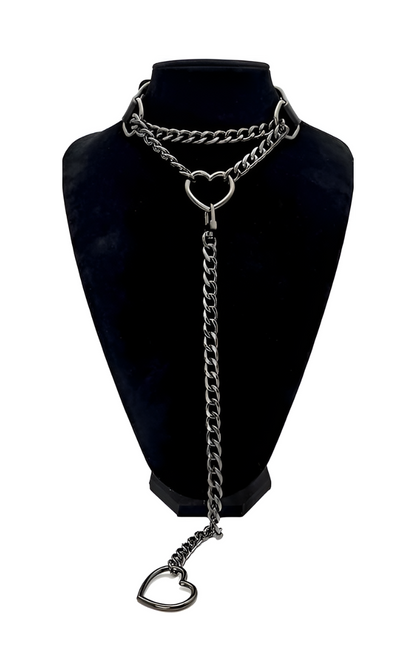 LoveChains™ - Kožený obojek s otočným zapínáním