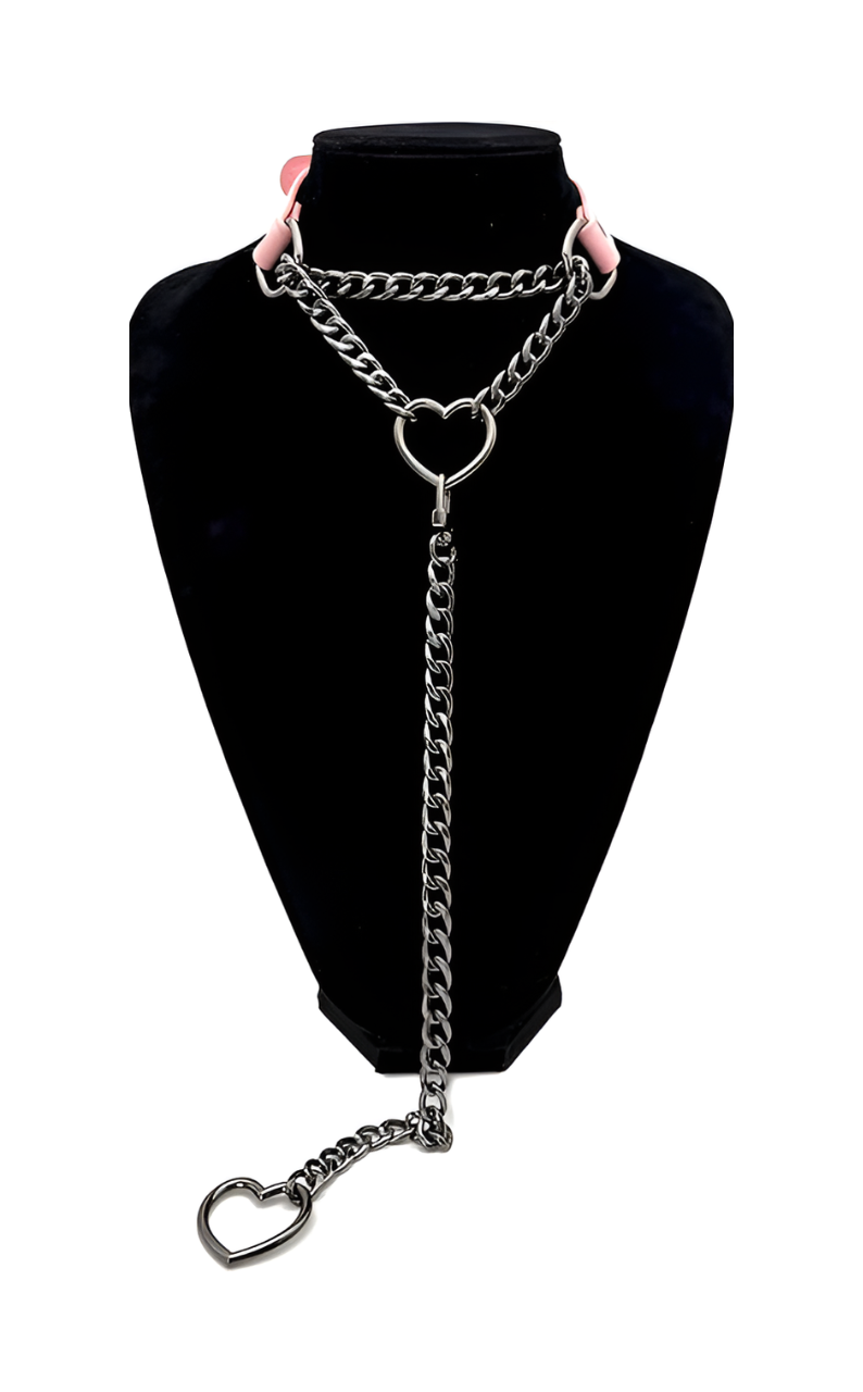 LoveChains™ - Kožený obojek s otočným zapínáním