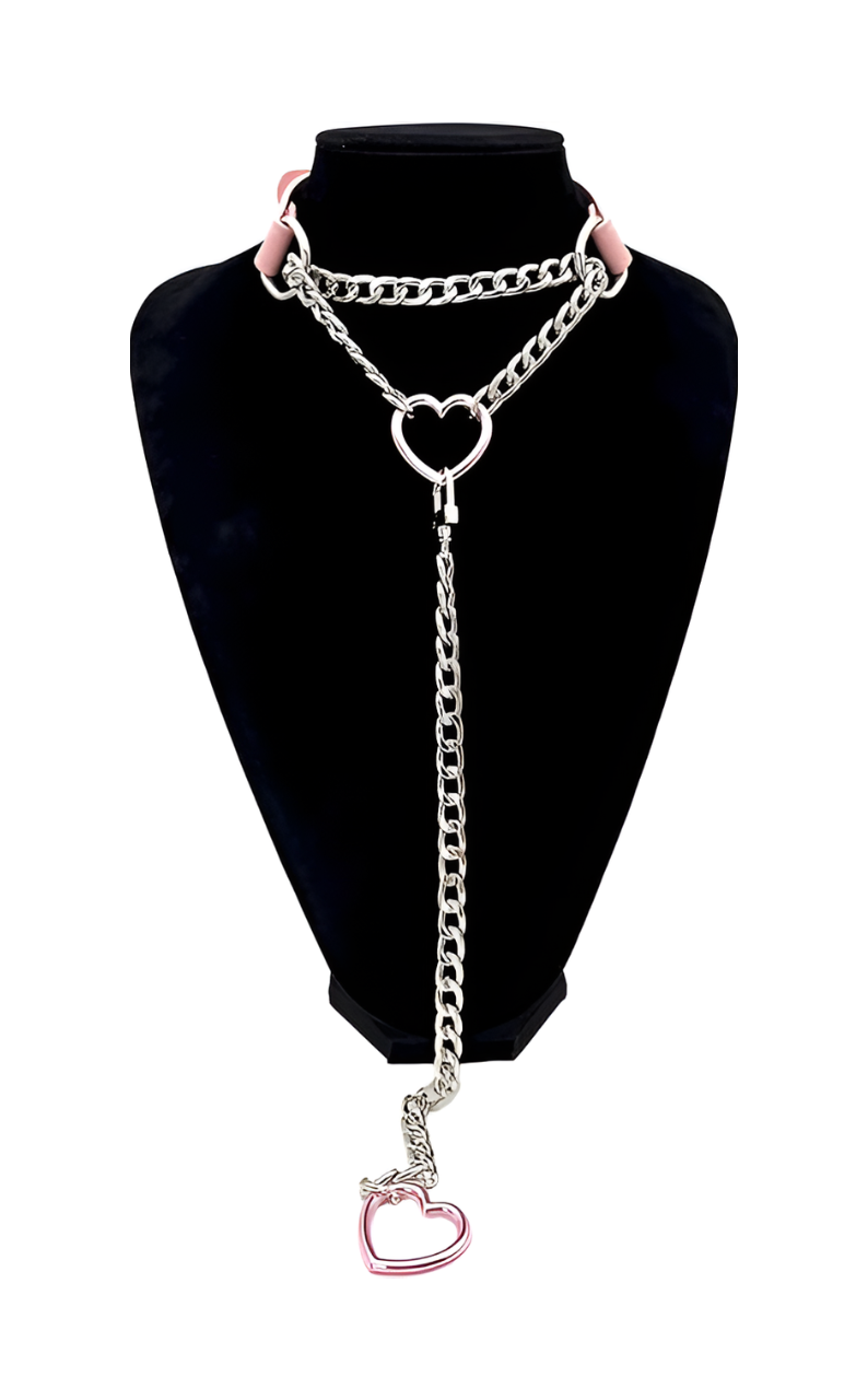 LoveChains™ - Kožený obojek s otočným zapínáním