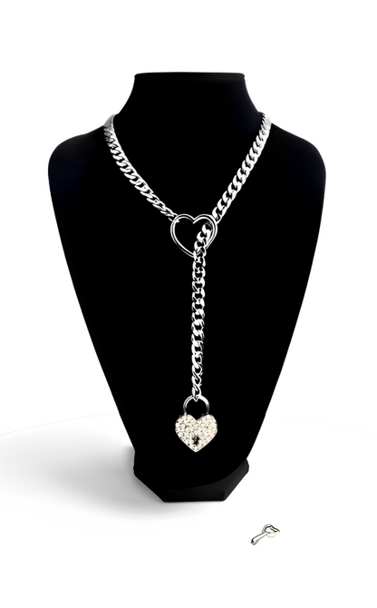 LoveChains™ - Zámek a klíč ve tvaru srdce z krystalu