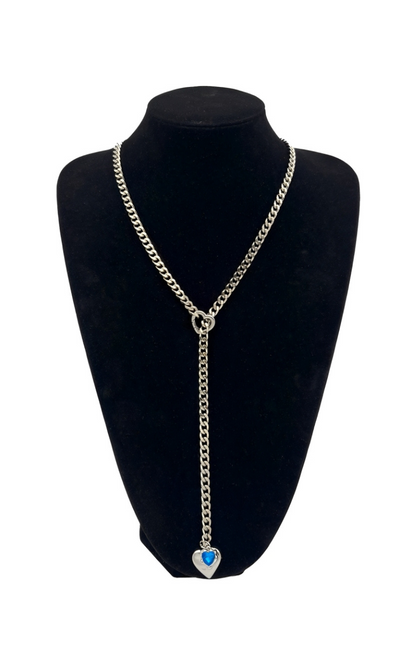 LoveChains™ - Náhrdelník srdce s krystalem na řetízku