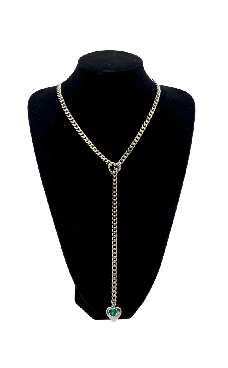 LoveChains™ - Náhrdelník srdce s krystalem na řetízku