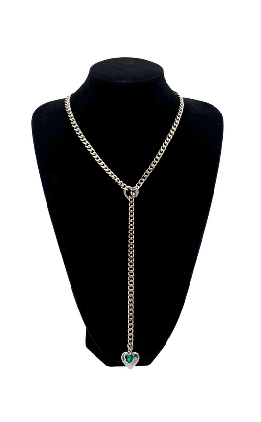 LoveChains™ - Náhrdelník srdce s krystalem na řetízku