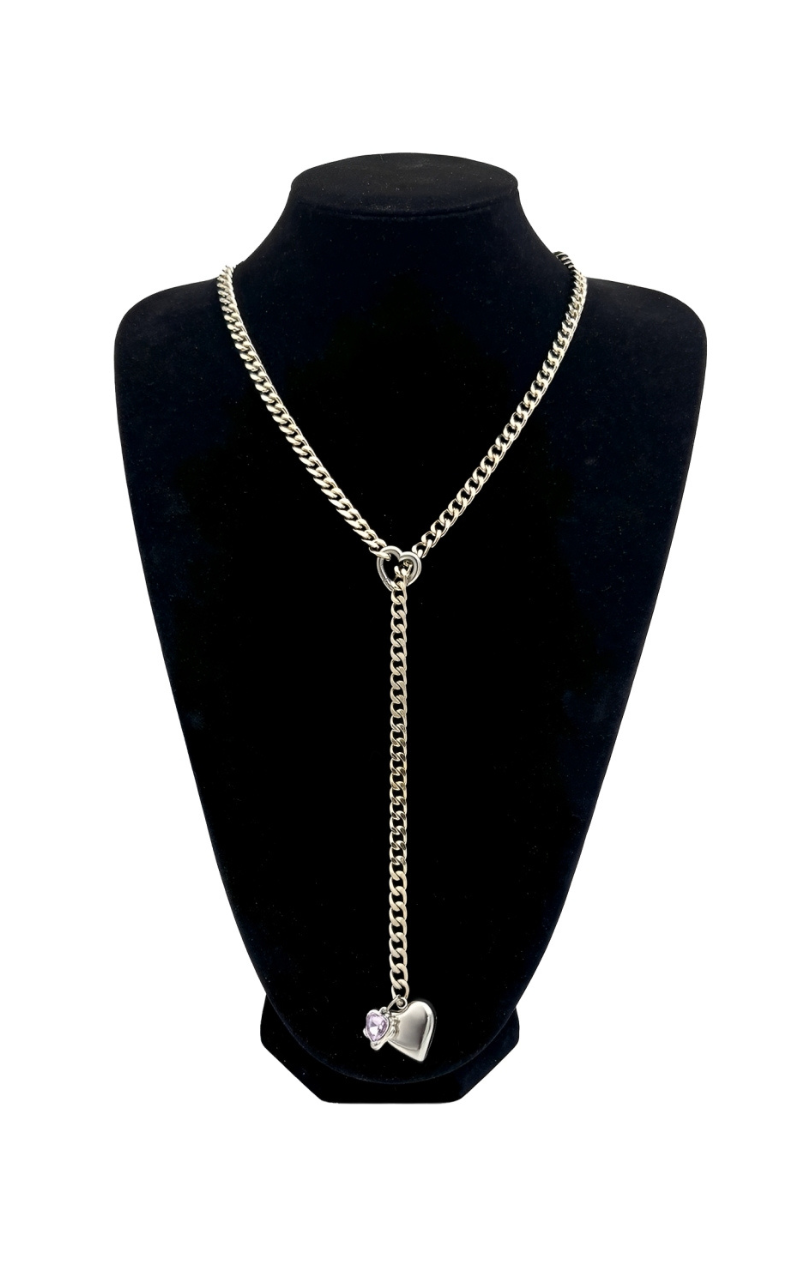 LoveChains™ - Náhrdelník srdce s krystalem na řetízku