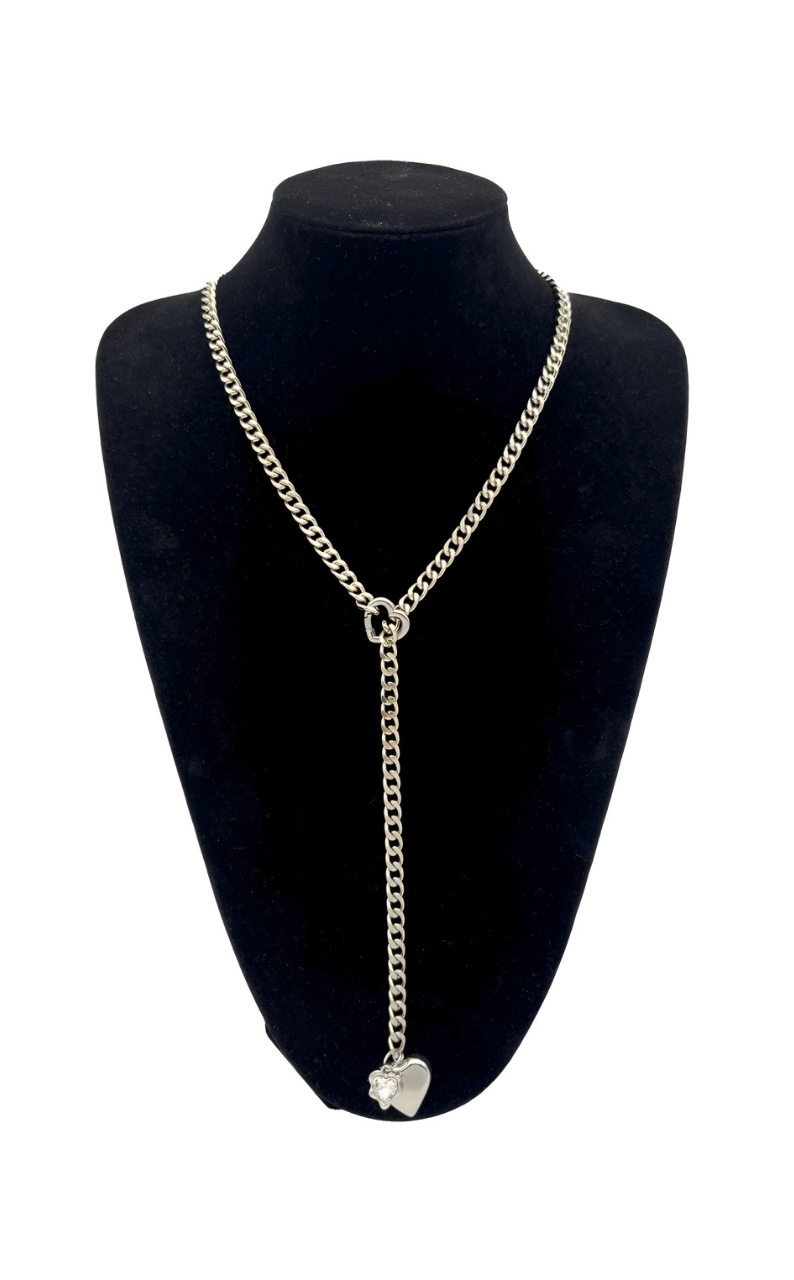 LoveChains™ - Náhrdelník srdce s krystalem na řetízku