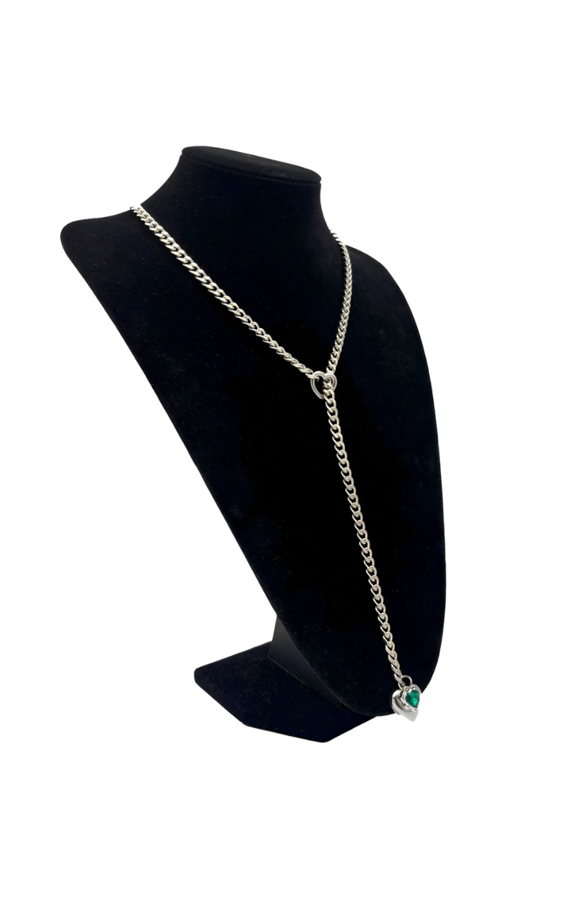 LoveChains™ - Náhrdelník srdce s krystalem na řetízku