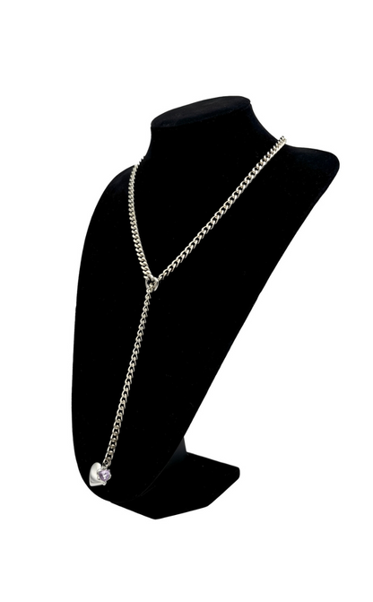 LoveChains™ - Náhrdelník srdce s krystalem na řetízku