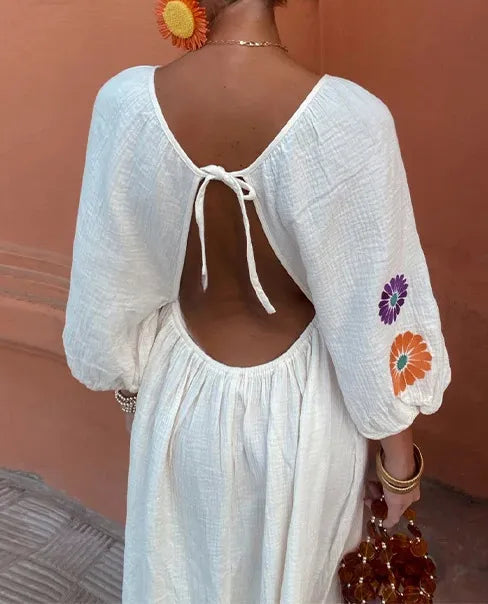 Maëlle™ | Dlouhá Vyšívaná Šaty