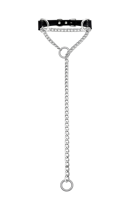 LoveChains™ - O - Kroužkový Řetěz Kožený Choker Obojek
