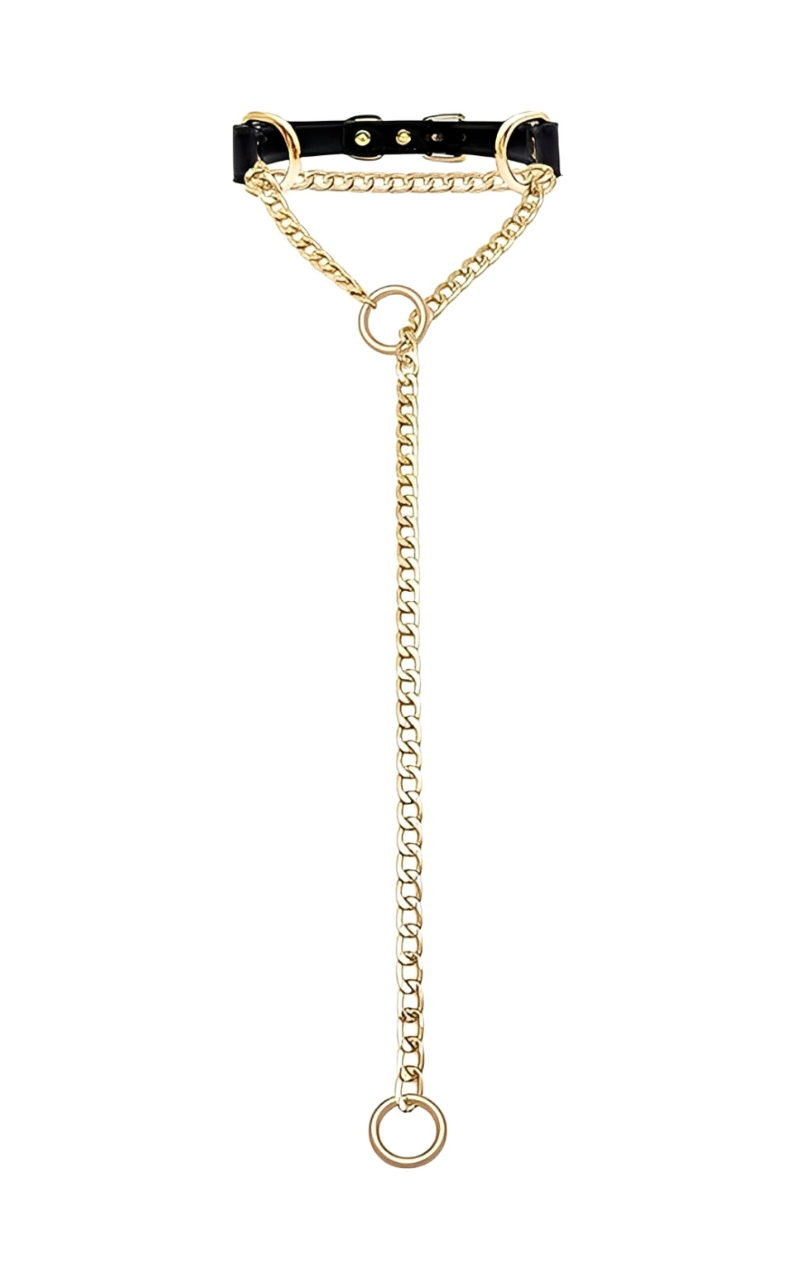 LoveChains™ - O - Kroužkový Řetěz Kožený Choker Obojek