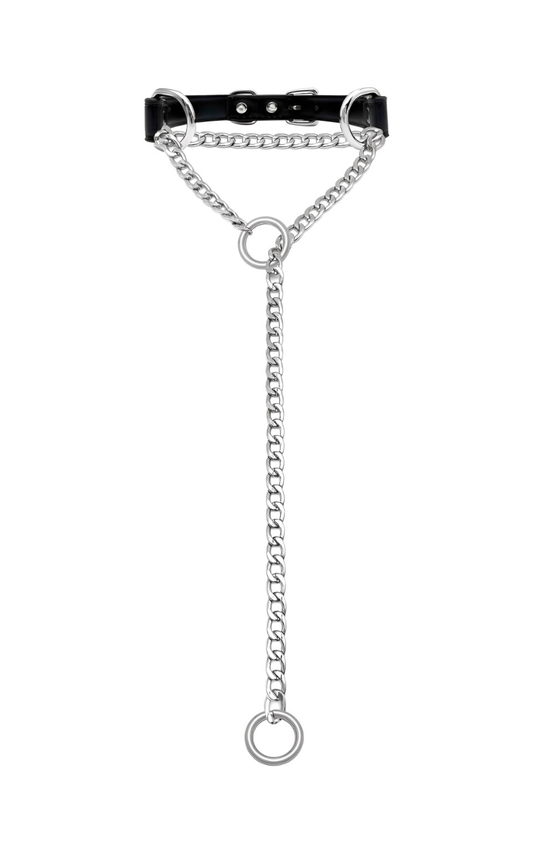 LoveChains™ - O - Kroužkový Řetěz Kožený Choker Obojek