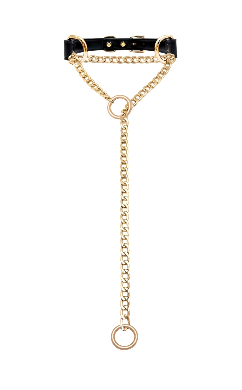 LoveChains™ - O - Kroužkový Řetěz Kožený Choker Obojek