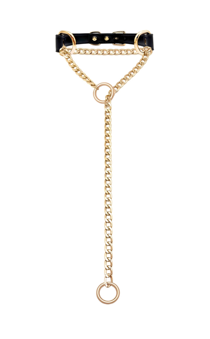 LoveChains™ - O - Kroužkový Řetěz Kožený Choker Obojek