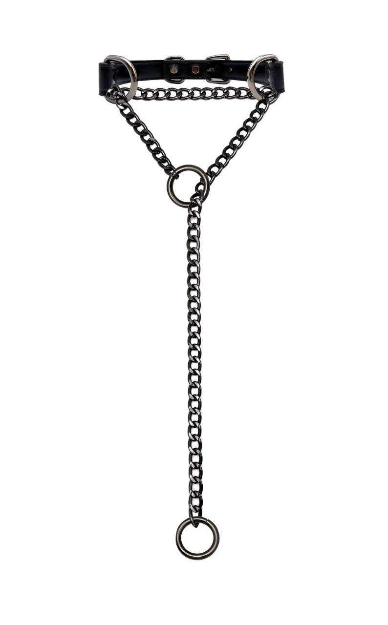 LoveChains™ - O - Kroužkový Řetěz Kožený Choker Obojek