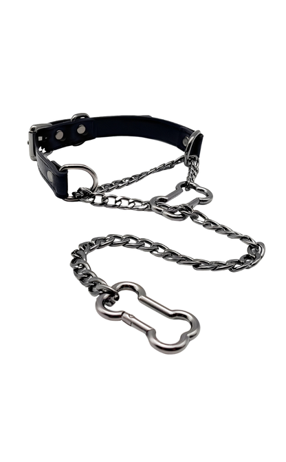 LoveChains™ - Kožený obojek s řetězem na kost