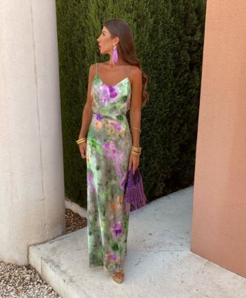 Anisten™ | Stylová Maxi Šaty s Halo-Dye-Print a odnímatelným šálkem