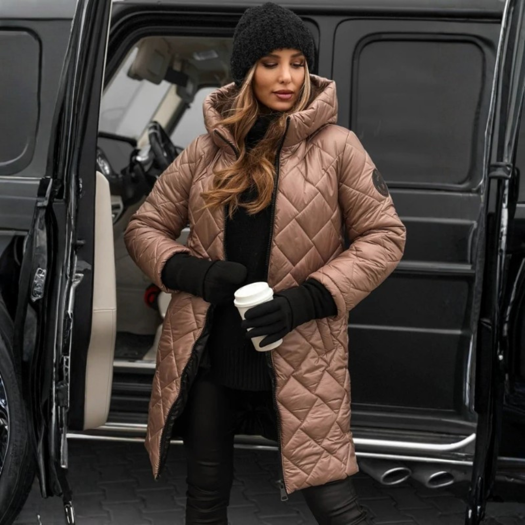 Vera – Prošívaný zimní kabát s kapucí