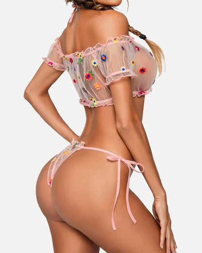 Gigi™ | Sexy transparentní síťovaný pyžamový set