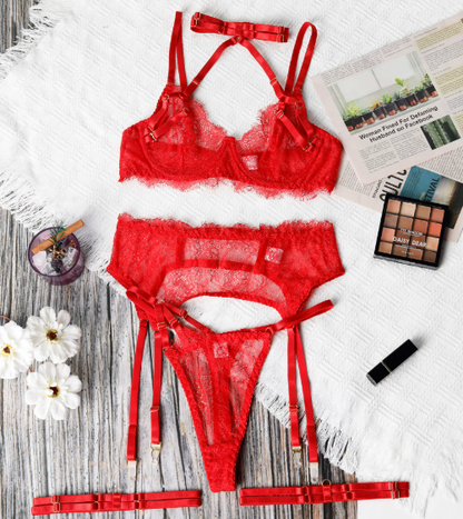 Ariana™ | Souprava krajkového prádla Midnight Elegant