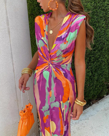 Élodie™ | Dlouhá Šaty Bez Rukávů s Vázáním