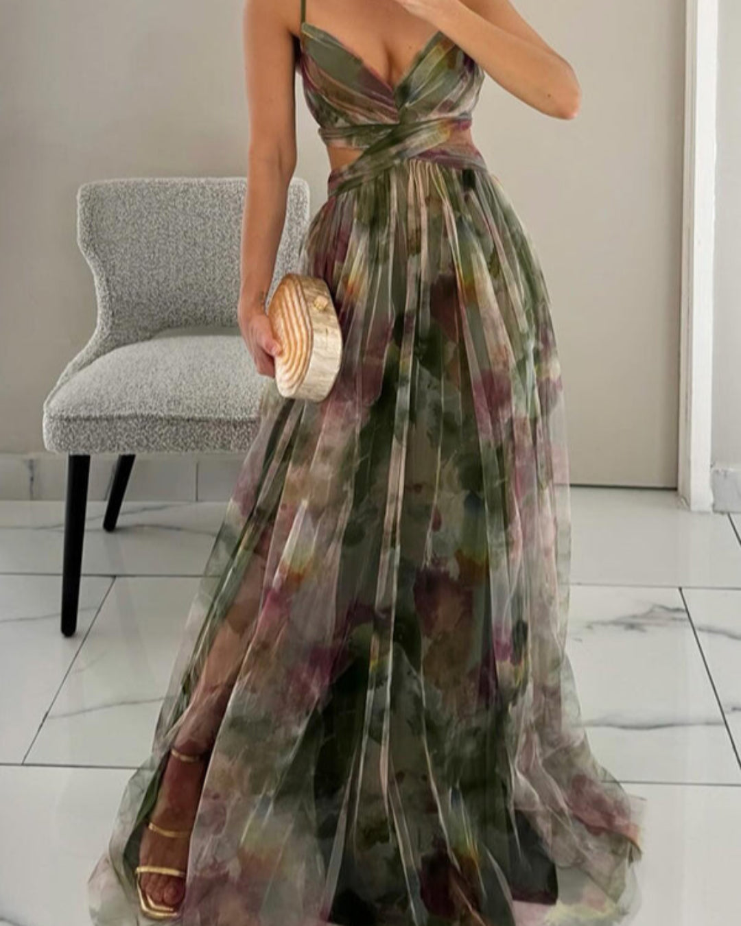 Giselle - Okouzlující Maxi-šaty s Květinovým Vzorem