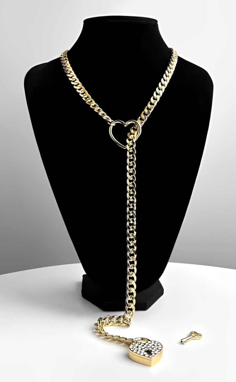 LoveChains™ - Zámek a klíč ve tvaru srdce z krystalu