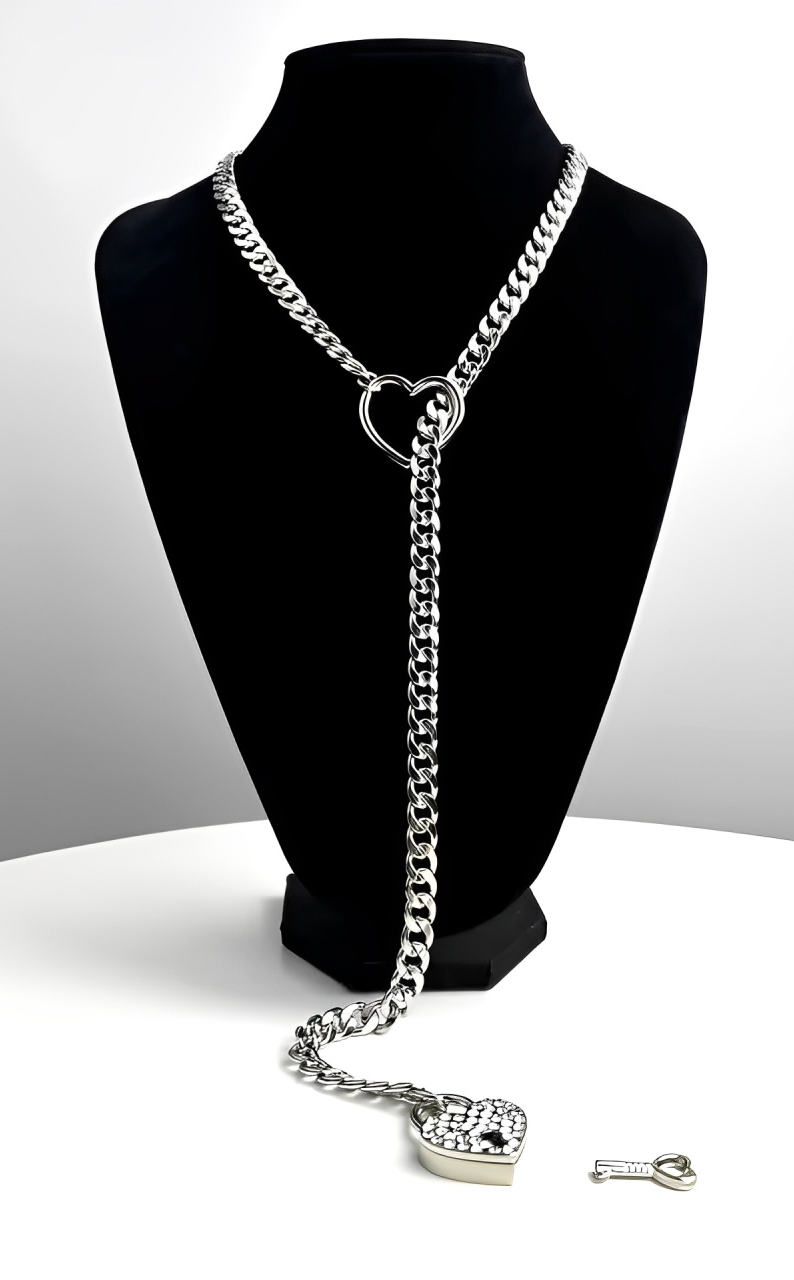 LoveChains™ - Zámek a klíč ve tvaru srdce z krystalu