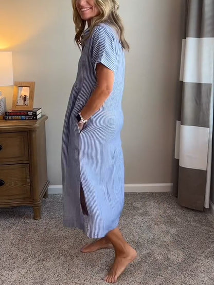 Malina | Pruhovaná košilová šaty