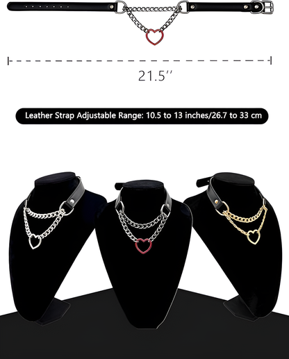LoveChains™ - Kožený obojek s otočným zapínáním