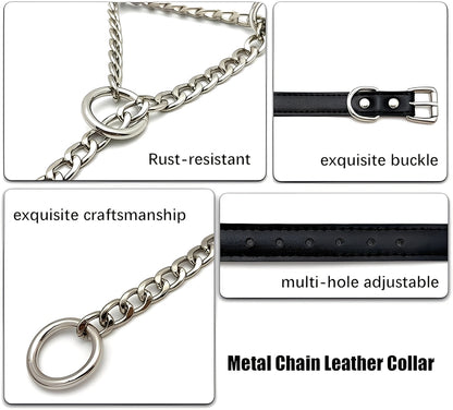 LoveChains™ - O - Kroužkový Řetěz Kožený Choker Obojek