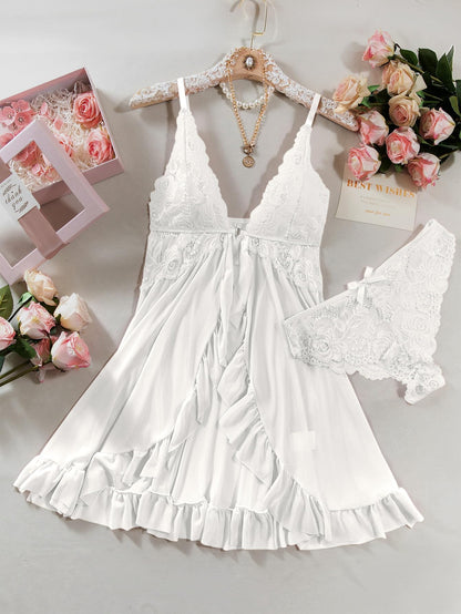 Nina™ | Souprava noční košilky z průhledné krajky