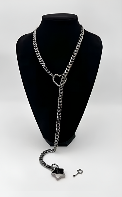 LoveChains™ - Zámek a Klíč ve Tvaru Srdce a Hvězdy