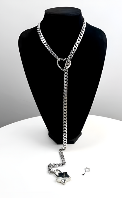 LoveChains™ - Zámek a Klíč ve Tvaru Srdce a Hvězdy