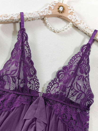 Nina™ | Souprava noční košilky z průhledné krajky