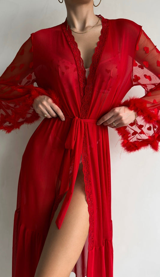 Keira™ | Kimonový plášť z průhledné krajky