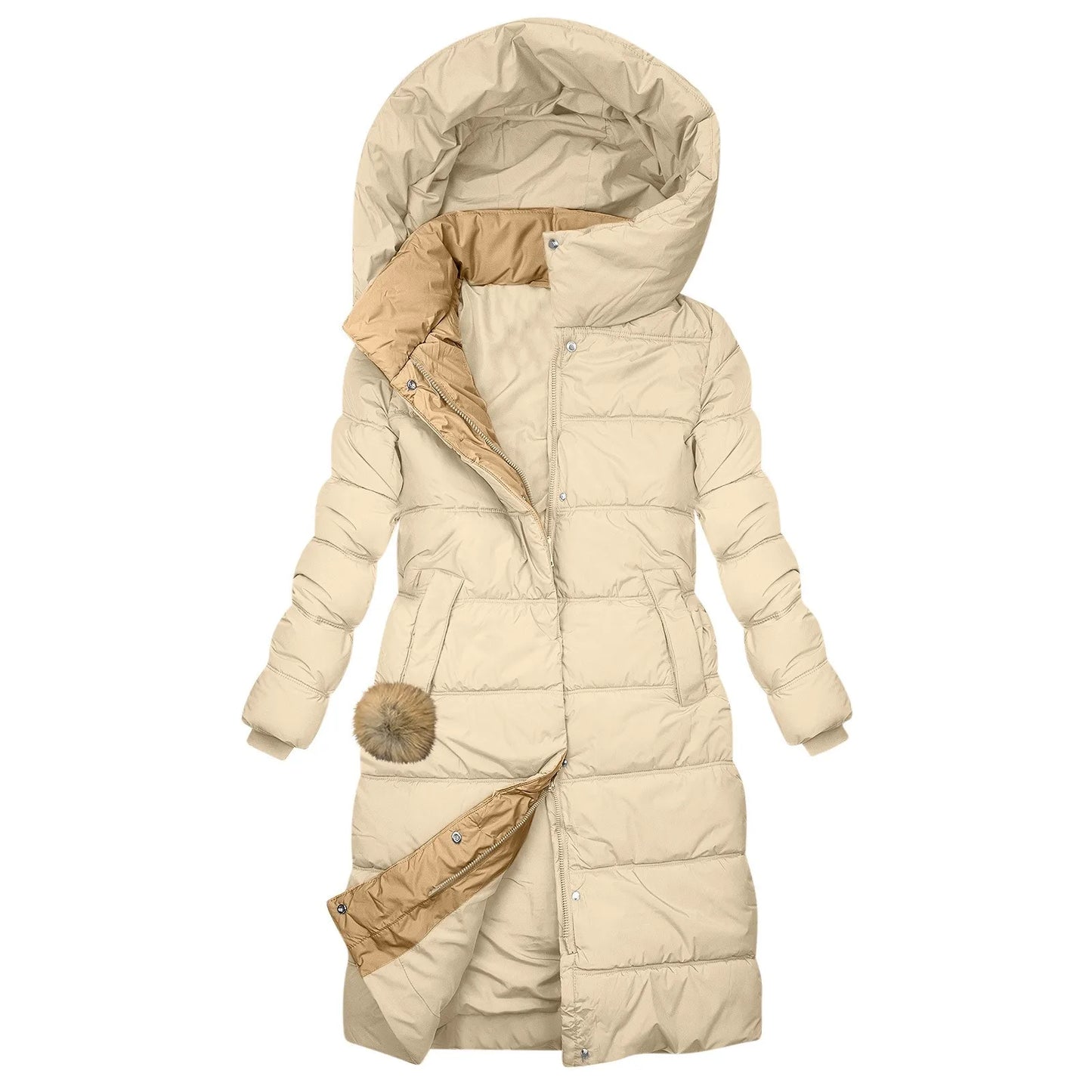 Karolína | Elegantní zimní dlouhá bunda s kapucí