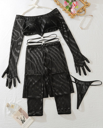 Mira™ | Sensuální souprava s dlouhými rukávy a odpovídajícími kalhotkami