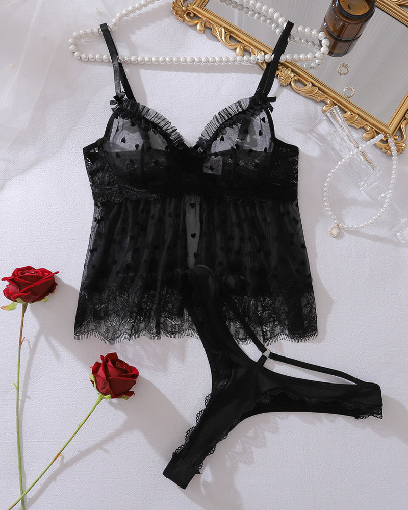 Rosa™ | Senzuální síťovaný top a kalhotky