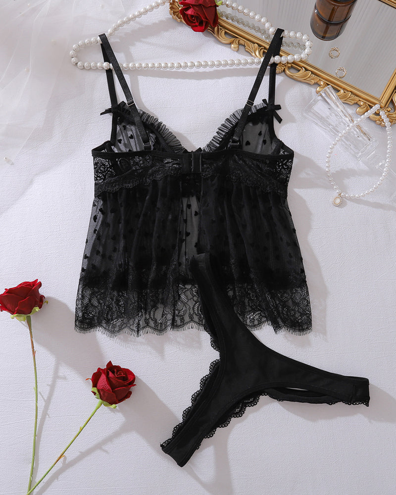 Rosa™ | Senzuální síťovaný top a kalhotky